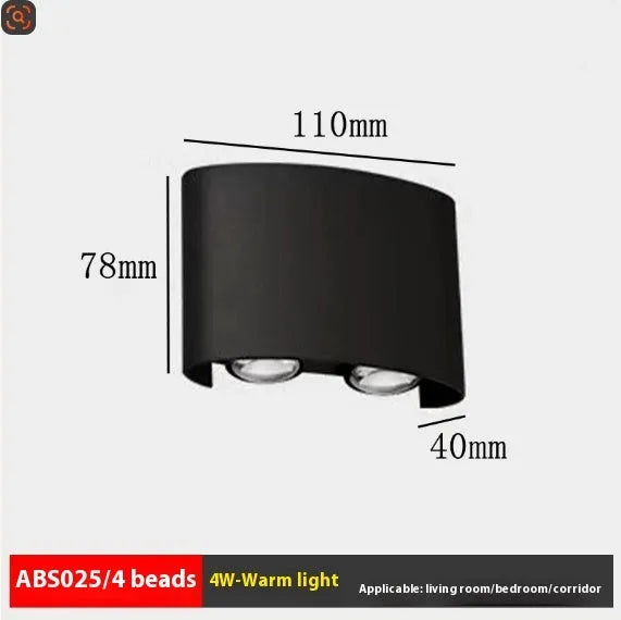 Outdoor waterproof double-headed LED garden lamp with ABS plastic shell in black finish