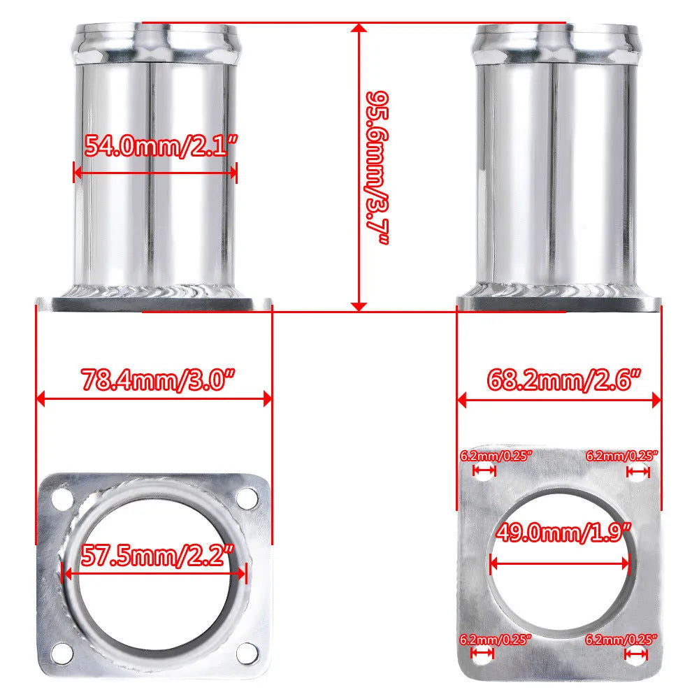 BMW E46 EGR removal pipe kit with blanking plates and hardware for diesel engine modification