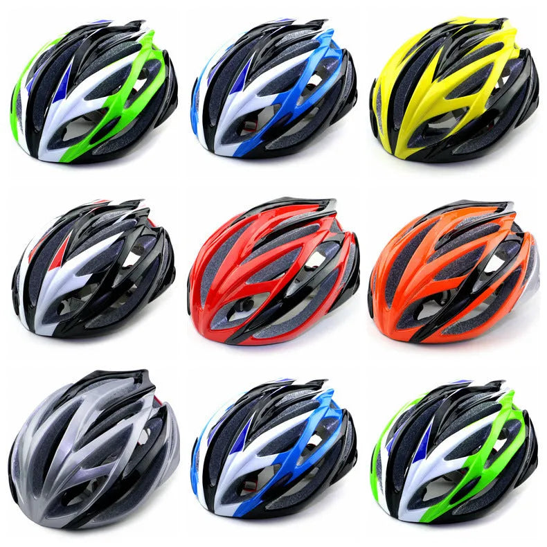 Bicycle integrated helmet with PC shell, EPS foam, velvet lining, lock design, no brim, in black white red