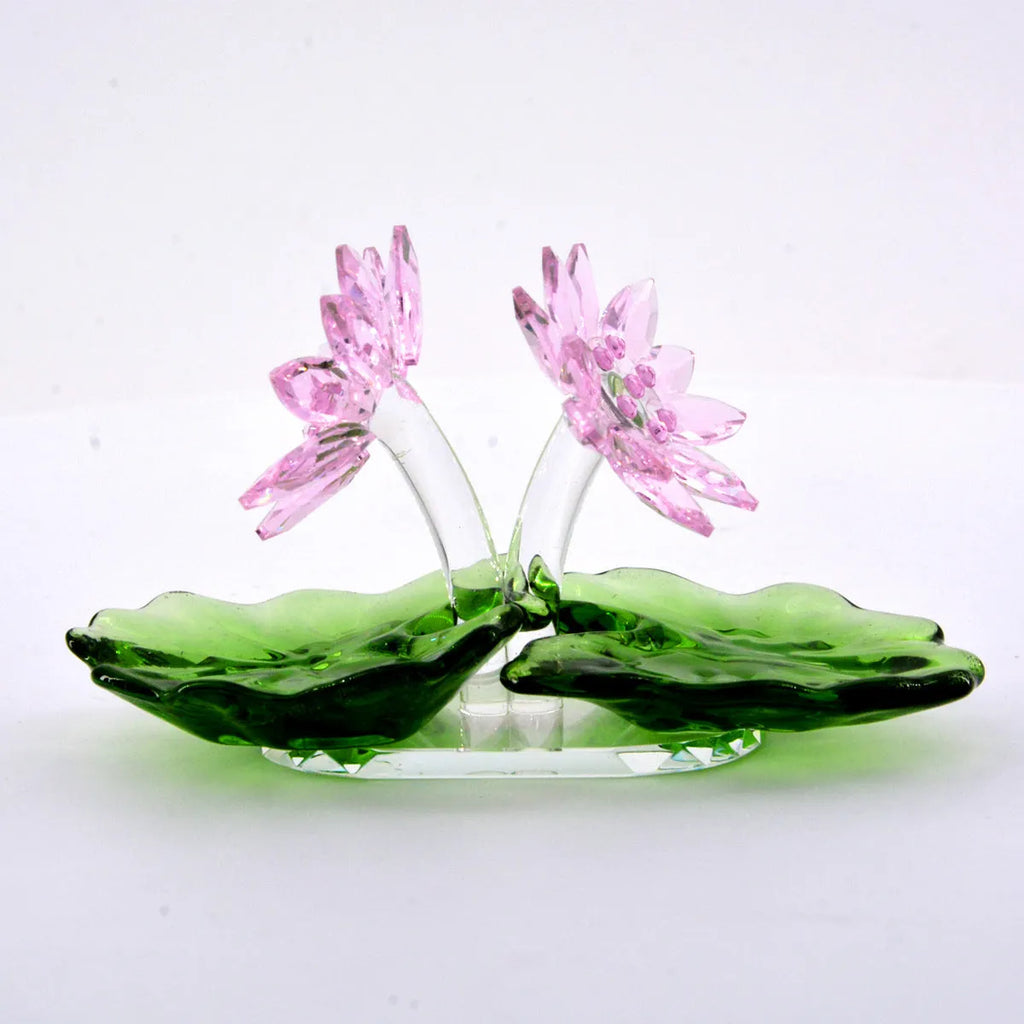 White crystal carved pink paperweight ornament with sandblasted finish, 95mm by 40mm by 60mm, cartoon pastoral style