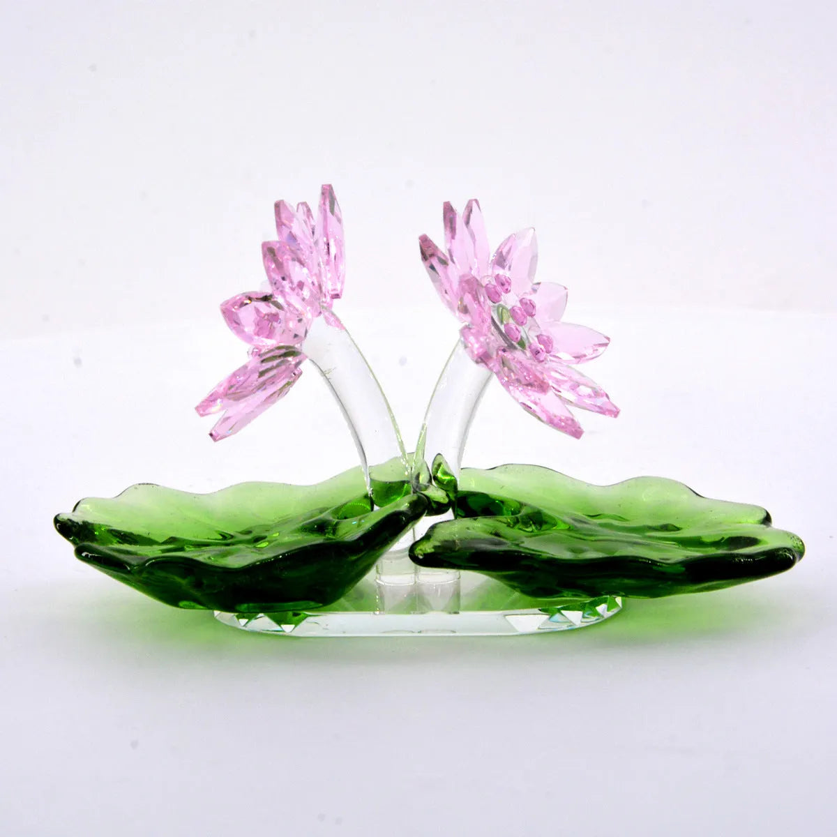 White crystal carved pink paperweight ornament with sandblasted finish, 95mm by 40mm by 60mm, cartoon pastoral style