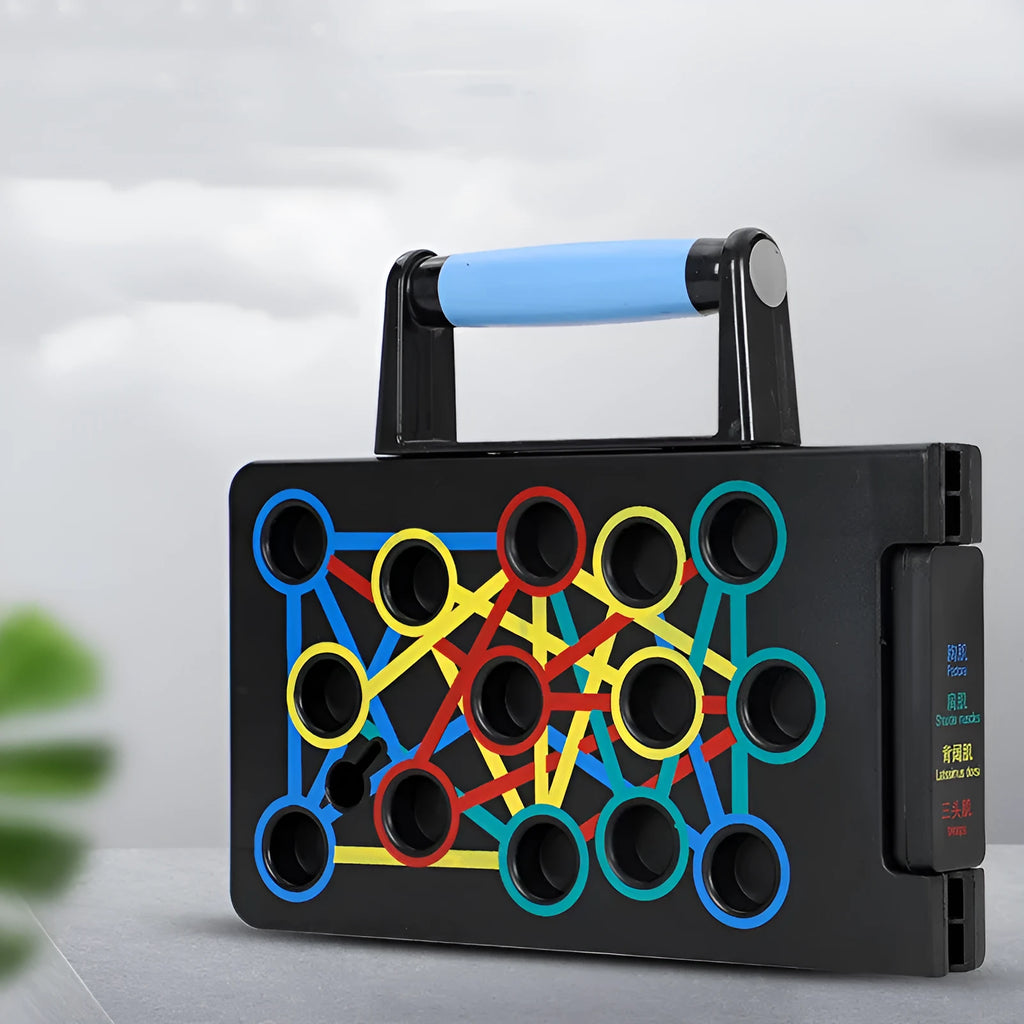 Black blue push up support training board with folding design and soft silicone grip