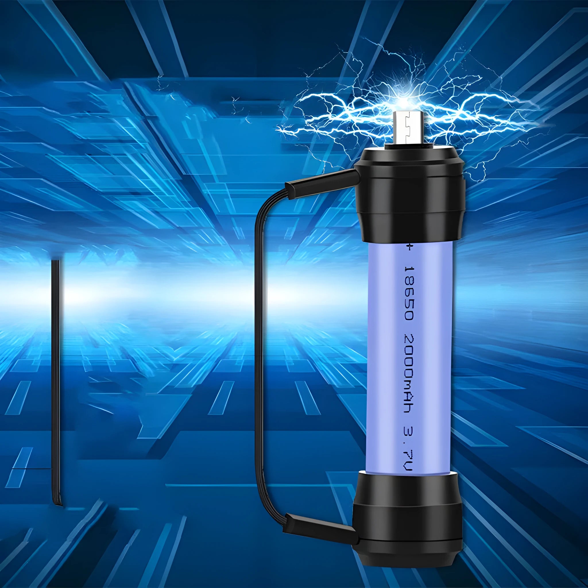 Mini portable keychain charger for mobile phones with 18650 battery compartment