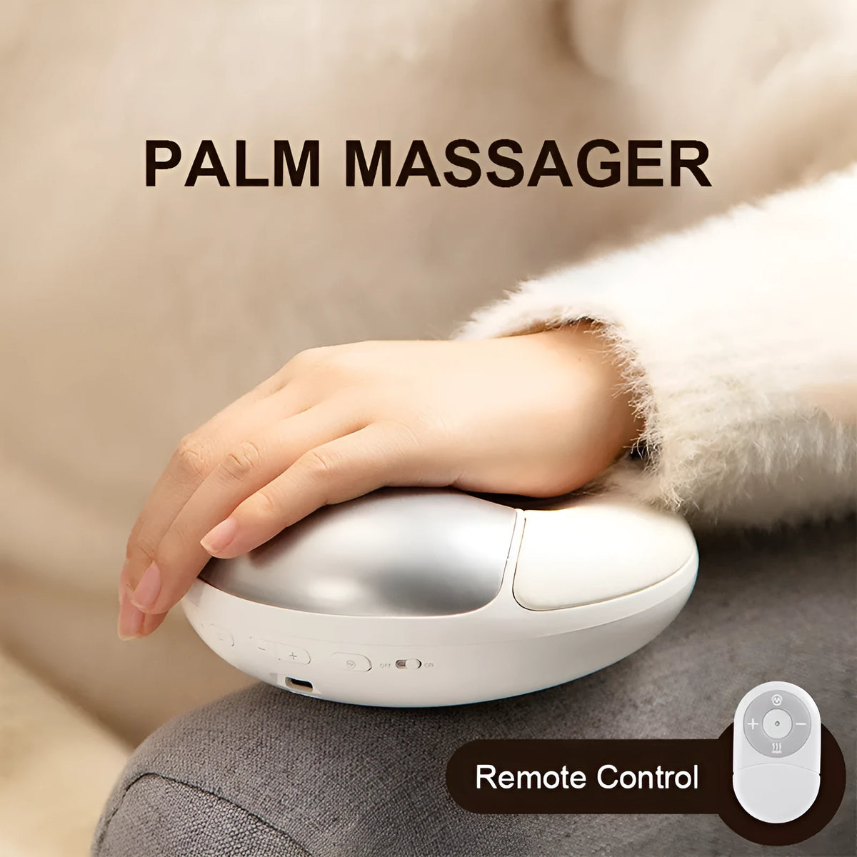 White smart electric hand massager with heat and pulse for hand fatigue relief