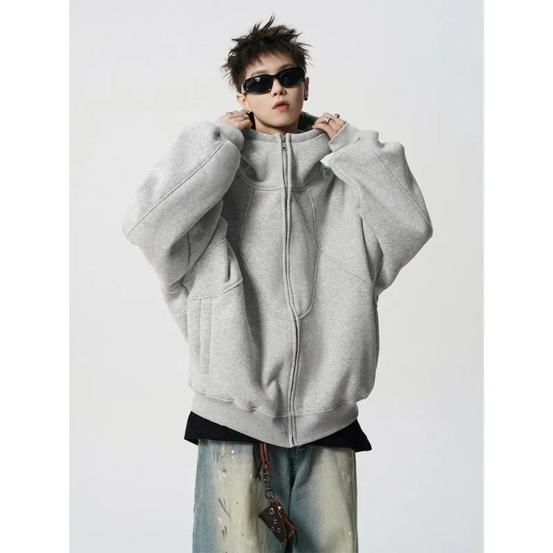 Loose fit black cardigan with side pockets, polyester fibre, drop-shoulder sleeves, available in sizes M to 3XL