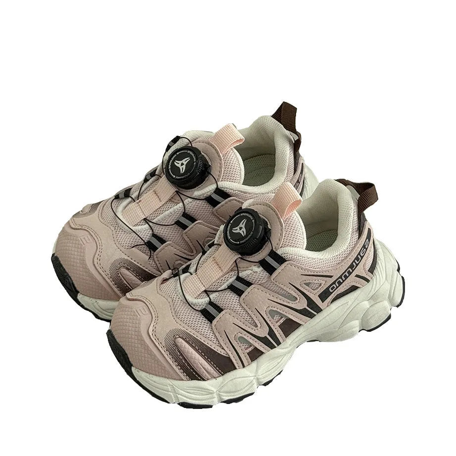 Casual shoes with breathable PU leather mesh upper in black, beige, or pink colours