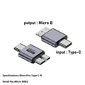 USB AM to Micro-B adapter connector for Micro-B interface devices