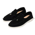 Gommino slip-on casual loafers with high top, rubber sole, and steel toe cap in multiple colour options