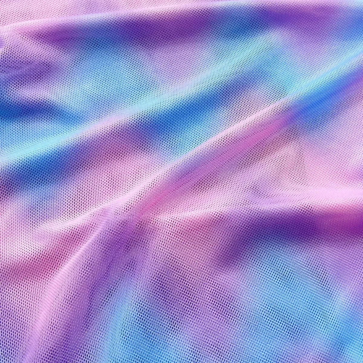 Women's tie-dye bikini swimsuit with removable skirt in pictured colour, showing complete set with bra, panties, and skirt