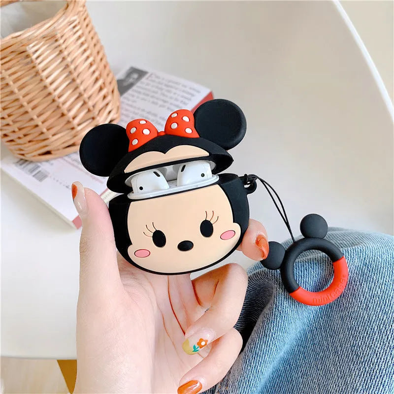 Cartoon wave point silicone back cover for AirPods 1 and 2 in Mickey design