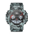 Smart watch bracelet with TFT screen in black, camouflage blue, and camouflage gray with heart rate, sleep, and blood oxygen monitoring