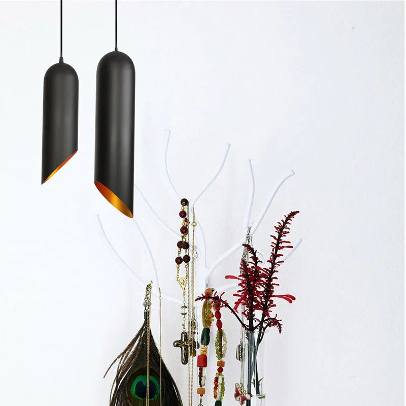 Retro iron art chandelier with a matte black finish, shown in a short and long drop version.