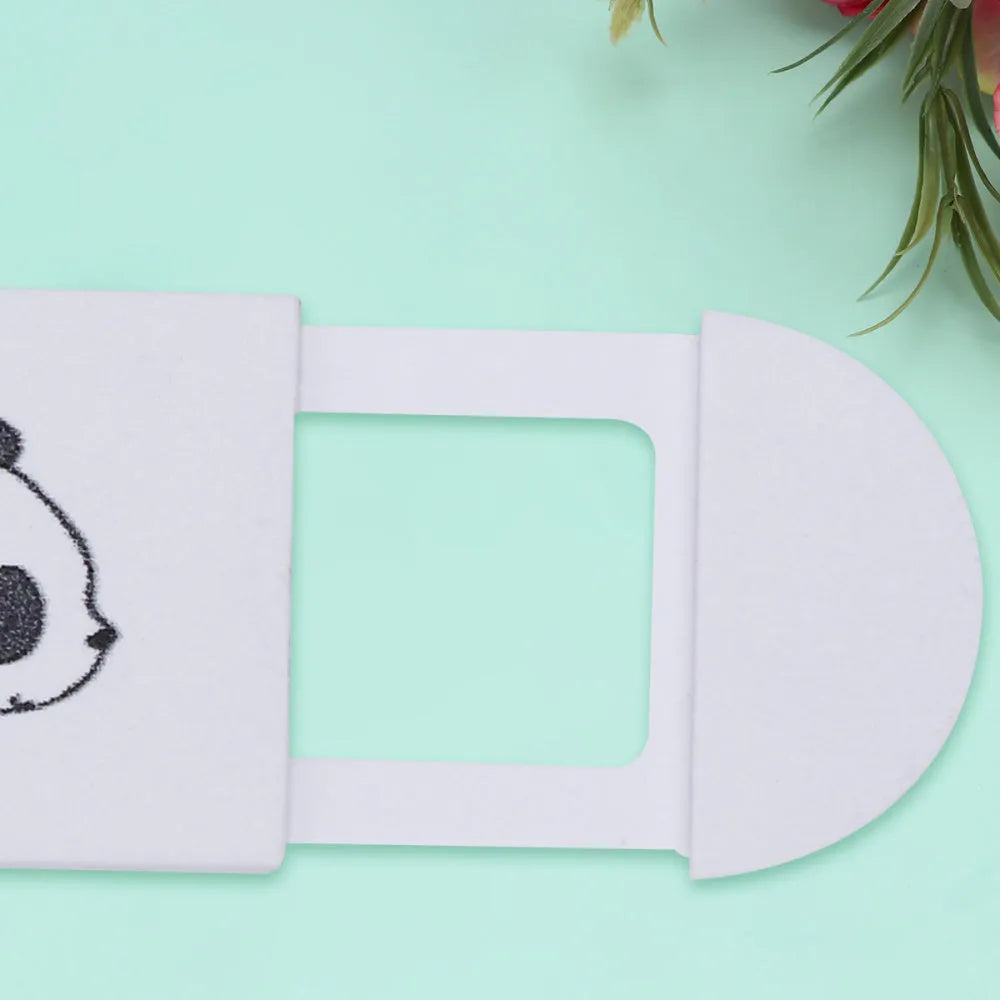 Three white plastic webcam covers with slider, each 3x1.5x0.1cm, for laptop tablet smartphone camera privacy