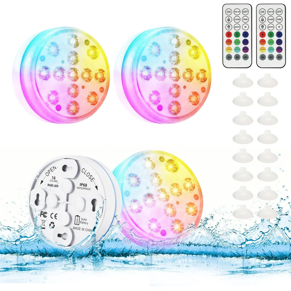 7cm diameter remote control colour changing diving light with IP68 waterproof rating for garden decoration