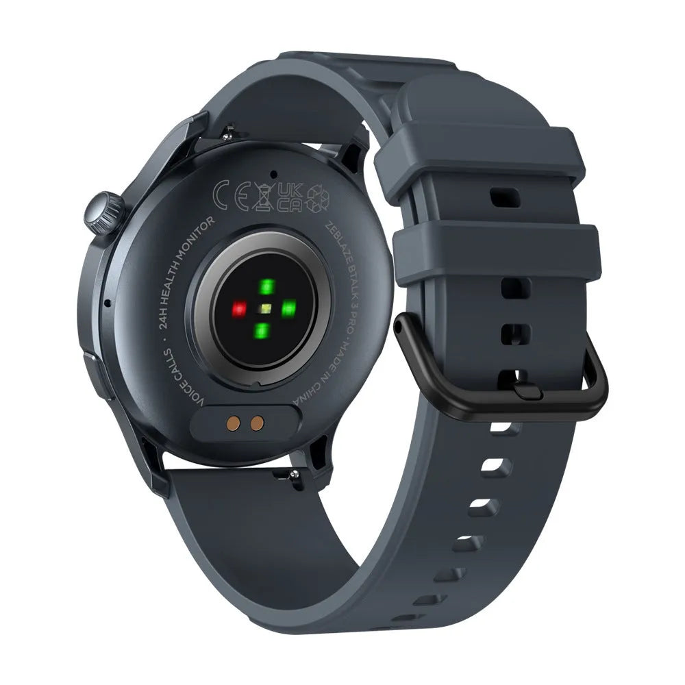 Btalk 3 Pro smart watch in blue colour showing AMOLED display with health tracking interface