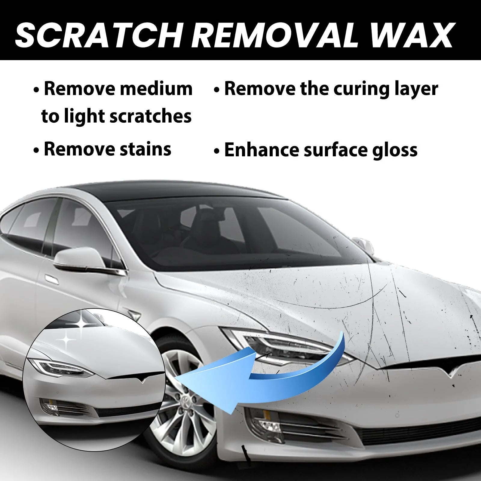 120ml car scratch wax polish container with sponge and microfiber towel for paint maintenance