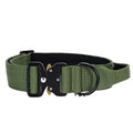 Explosion-proof handle dog collar in nylon, 1.5-inch width, M 38-46cm to XL 47-65cm, monochrome design