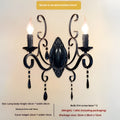 Black iron double-headed retro French wall lamp with European style