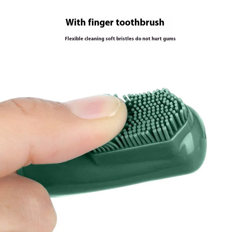Pet toothpaste toothbrush set with finger stall and 360° brush in vanilla and beef flavour for cats and dogs