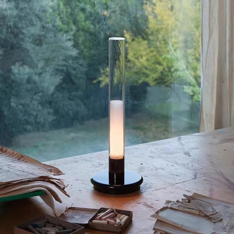Black Nordic style night light with three colour lighting options including warm white