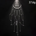 Pearl mesh tassel hair chain for women in gold or silver electroplated finish