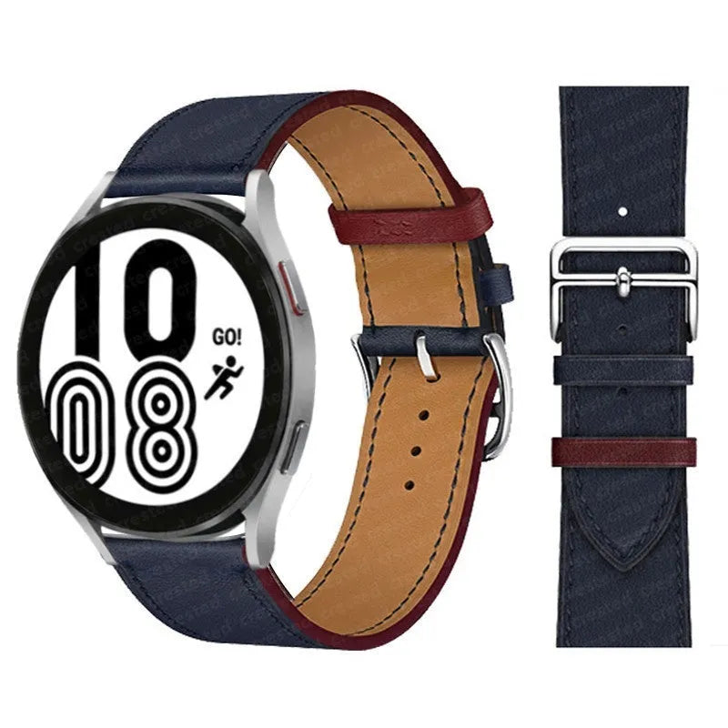 Microfiber single ring leather watch strap in brown with straight buckle, 20mm width