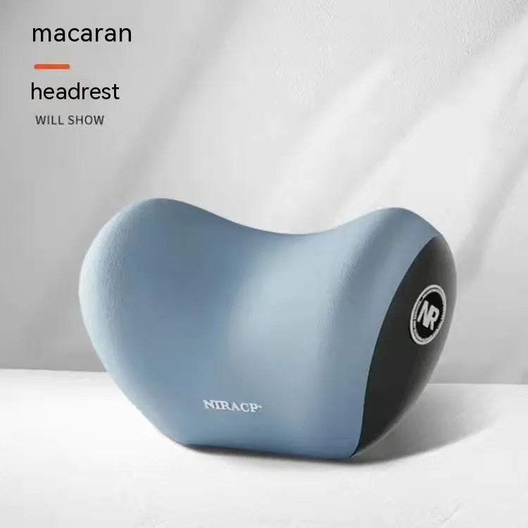 Car headrest and lumbar support pillow set with memory foam filling in five colour options