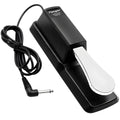Universal sustain pedal FTB-004 in black with metal surface and attached 1.7-metre cable