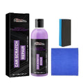 Scratch repair kit showing 100ml bottle, application sponge and microfiber cloth
