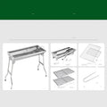 Stainless steel portable folding barbecue oven with large grill area.