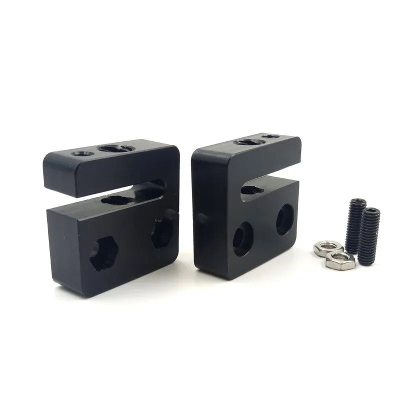 Black POM anti-backlash nut block with TR8x8 thread, T12 x 33 x 34 mm, for 3D printer and OpenBuilds.
