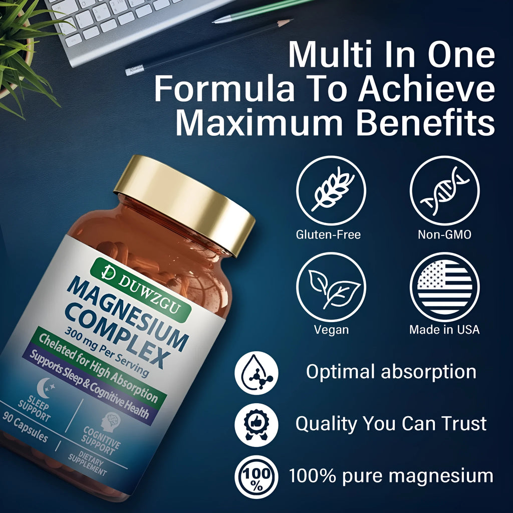 Bottle of Zinc Magnesium Complex Capsules 90 capsules high absorption probiotics supplement