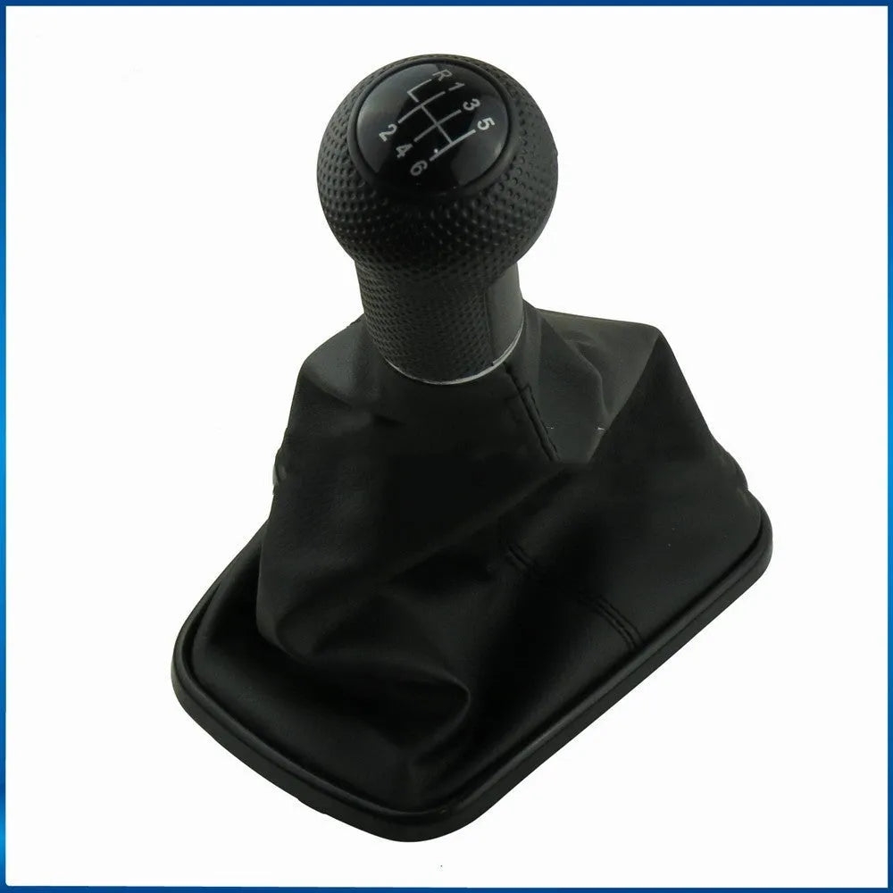 Silver and black ABS plastic 6-speed manual gear shift knob for Volkswagen Mk4.