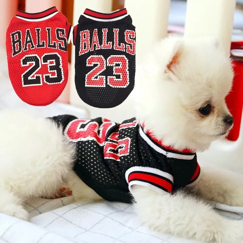 Black and red polyester dog sweatshirt vest in sizes S, M, L, XL, XXL