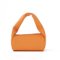 Mini candy colour cosmetic bag in black, hydrangea green, or orange, 18.5x9x9cm PU leather pouch with nylon lining