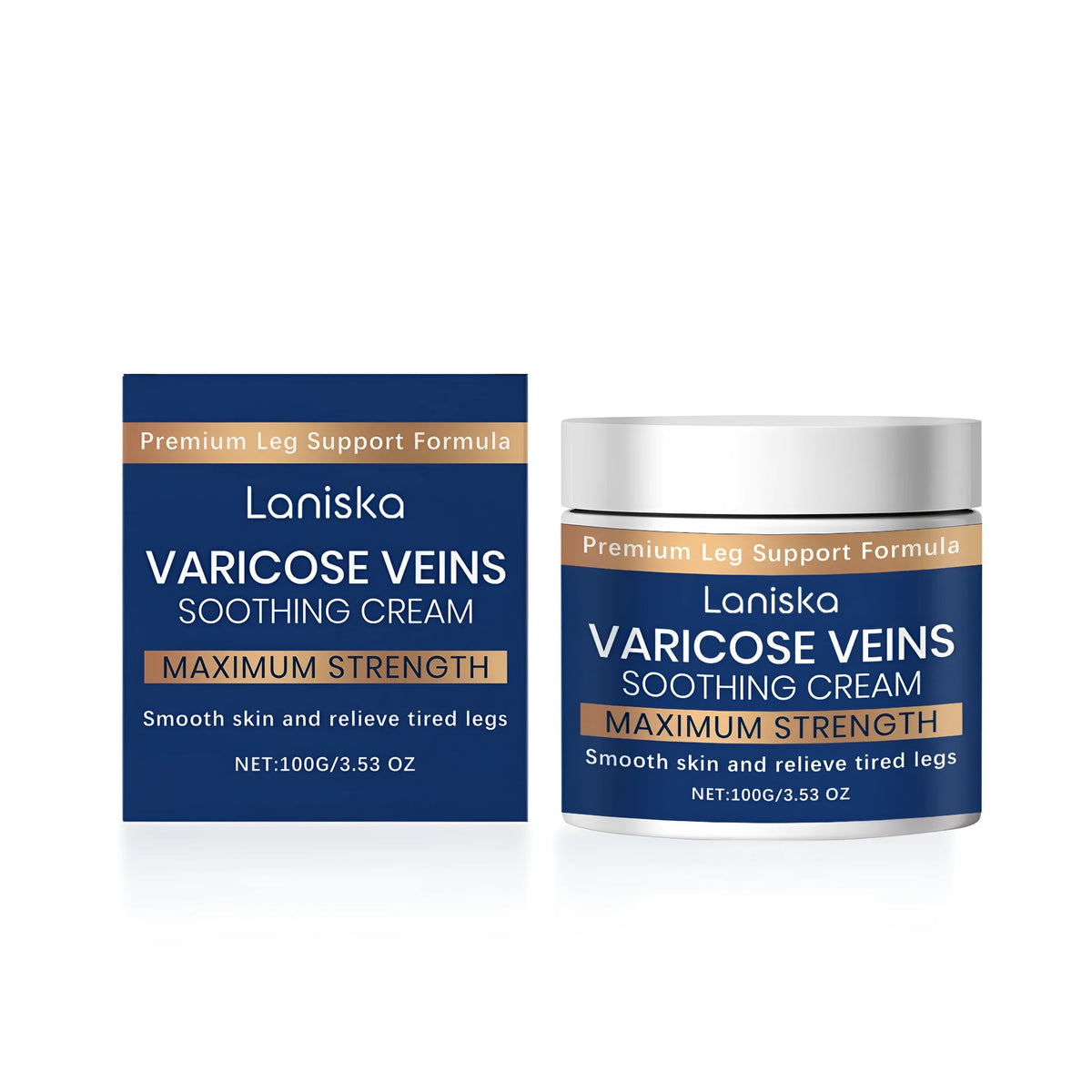 Leg Care Soothing Cream 100g pot with vitamin E, calendula, and aloe vera