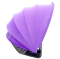 Outdoor sunproof fold beach umbrella with blue Lycra and mesh canopy on sandy beach