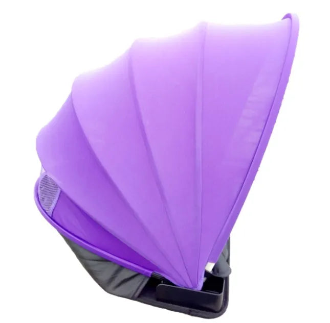 Outdoor sunproof fold beach umbrella with blue Lycra and mesh canopy on sandy beach