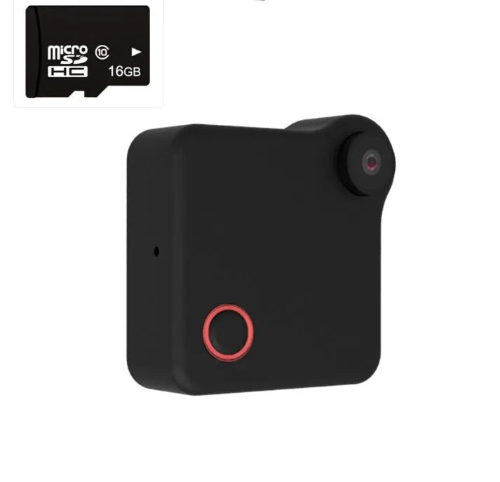 C1 CookyCam mini wireless WiFi body camera in black with clip and magnetic mount on fabric surface