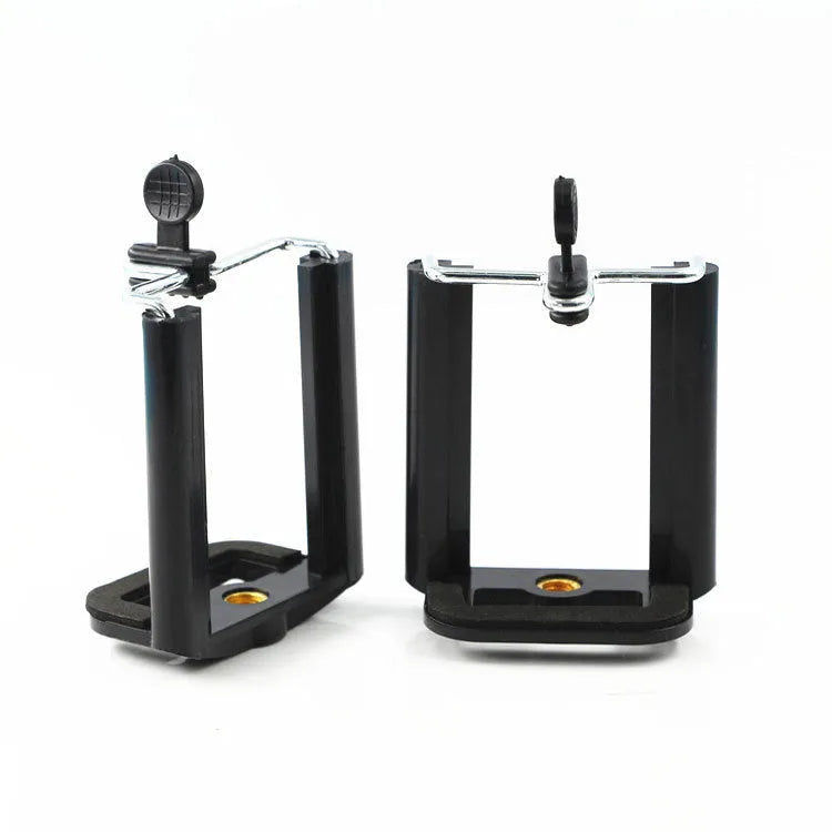Black plastic U-clip mobile phone hose bracket for mounting phones on tubes and poles