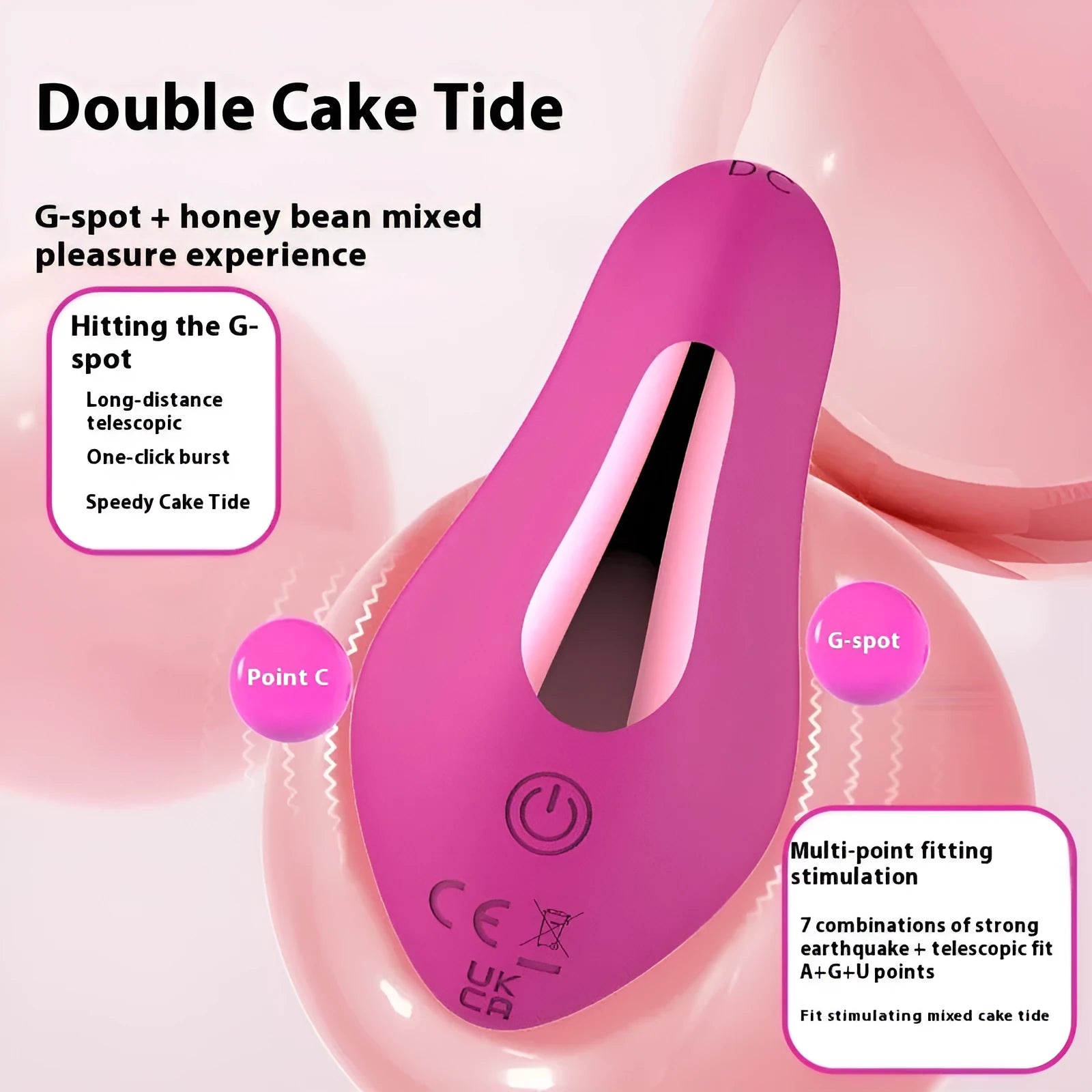 Rose red wearable female massager with cute butterfly design and USB charging port