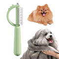 Dinosaur shaped double-sided self-cleaning cat brush with stainless steel pins
