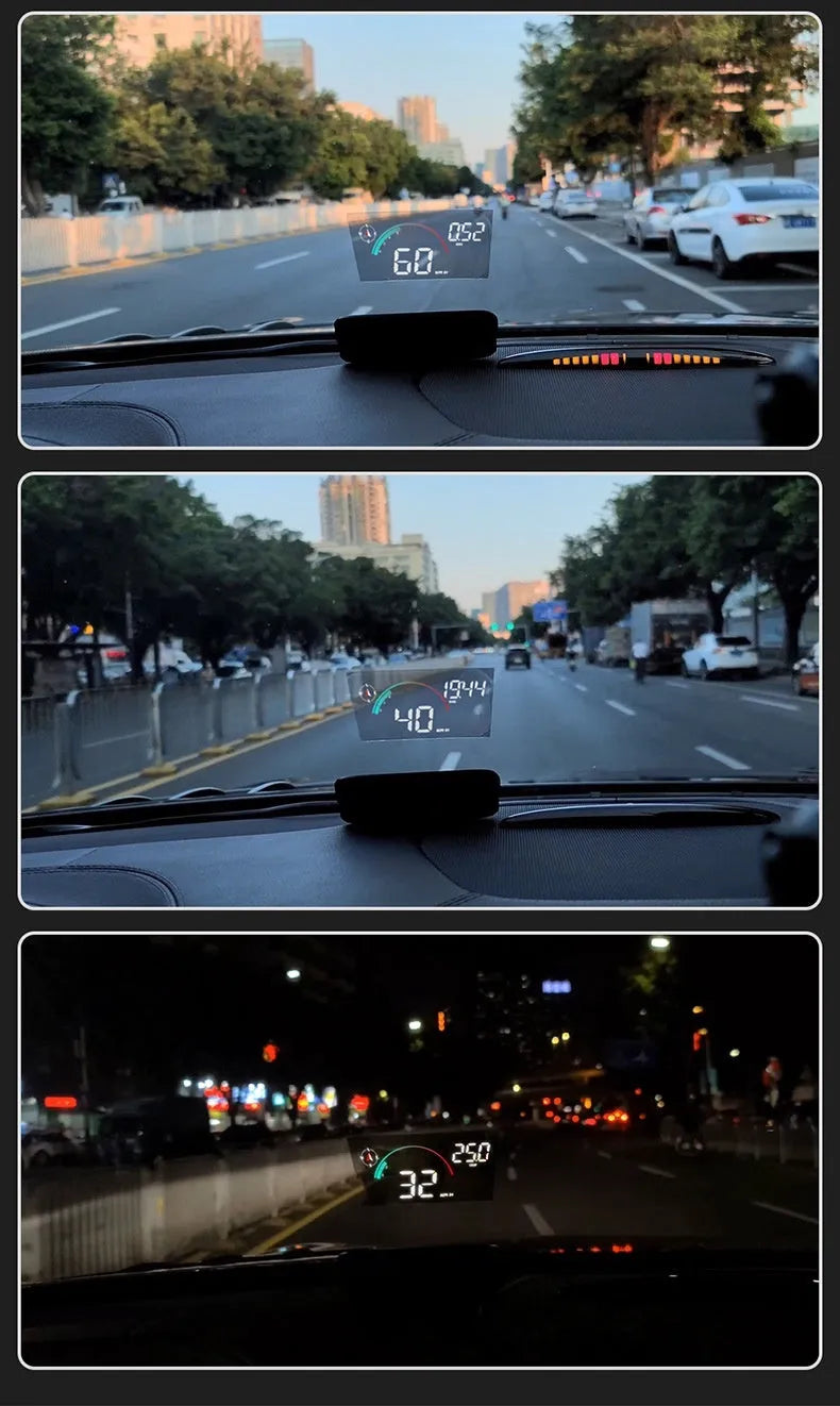 Black car head-up display projector with M22 GPS and speed compass functionality