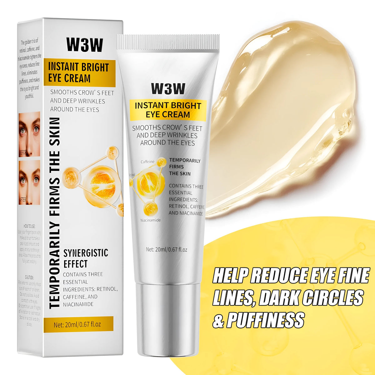 20ml eye cream for dark circles, fine lines and eye bags, suitable for neutral, oily and dry skin