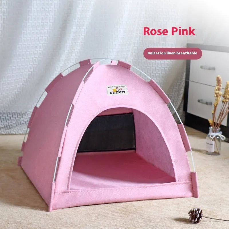 Cat tent outdoor pet house with removable fabric in army green colour