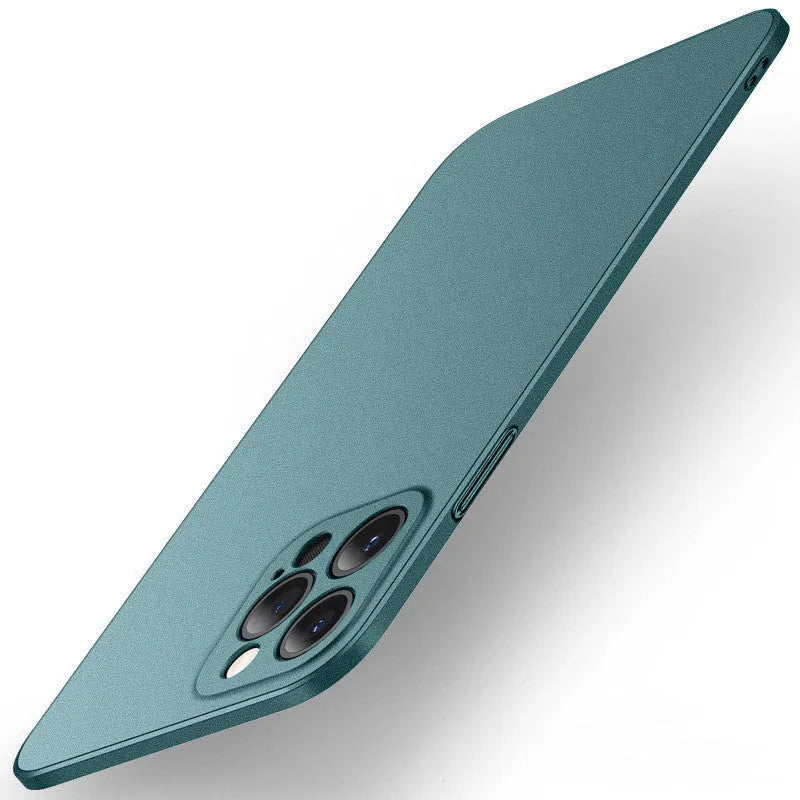 Rock sand textured iPhone 13 case in dark green showing precise camera and port cutouts