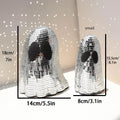 Silver glass mosaic ghost patch Halloween decoration in large and small size options
