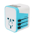 Universal travel adapter 8A 2000W in black, compact 54x68x51mm for over 180 countries