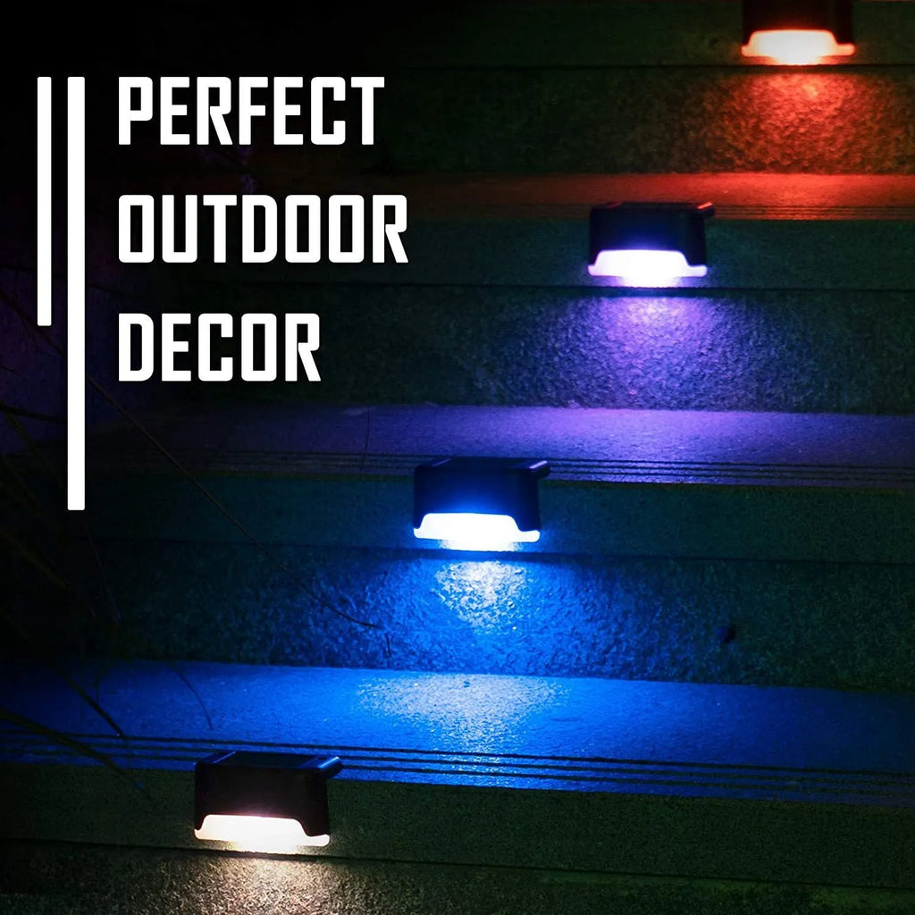 Solar step light LED outdoor garden night light for stairs, brown, warm light, waterproof IP55