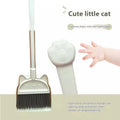 Purple broom and dustpan set with rotating brush holder on plastic construction